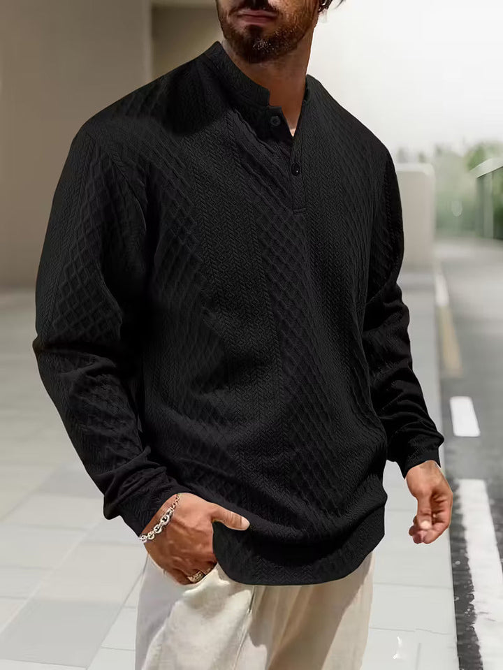 Mathew – Maglione Henley a Maniche Lunghe In Maglia Geometrica