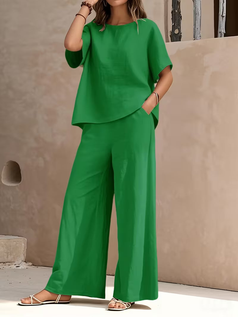 Josy -  Set Composto da Maglietta a Maniche Corte e Pantaloni a Gamba Larga