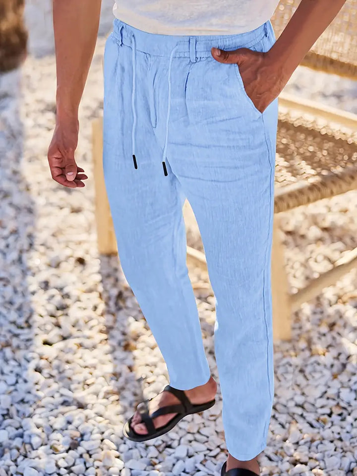 Nichols - Pantaloni Larghi In Lino Con Coulisse
