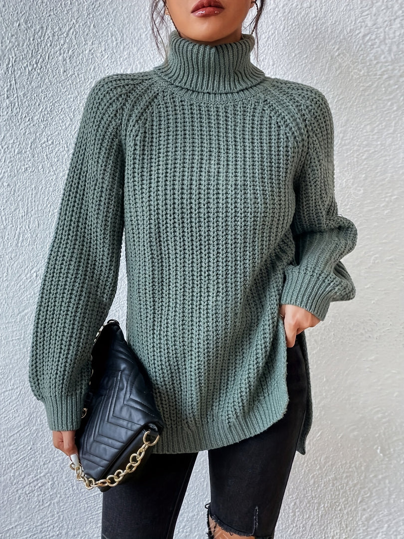 Felina - Maglione a Collo Alto in Maglia a Maniche Lunghe