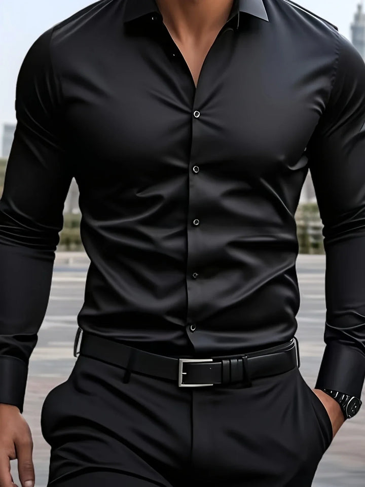 Byron - Elegante Camicia a Maniche Lunghe Con Bottoni