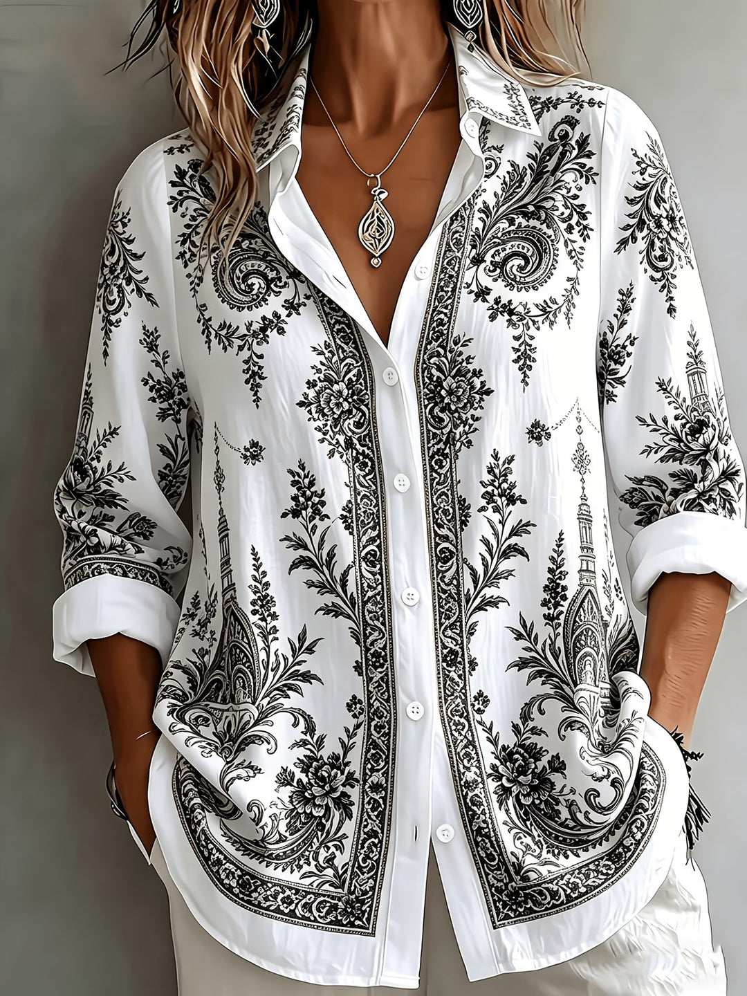 Aldana - Camicia a Maniche Lunghe Con Bottoni
