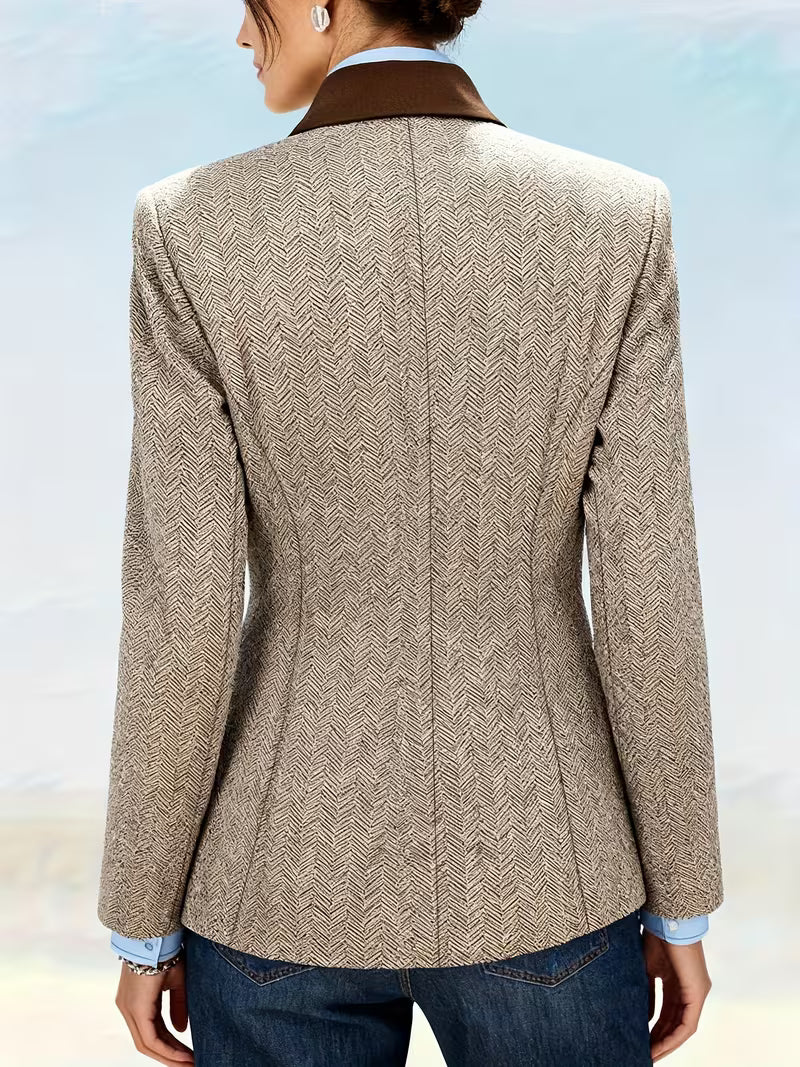 Yessica - Cappotto a Maniche Lunghe con Motivo a Righe