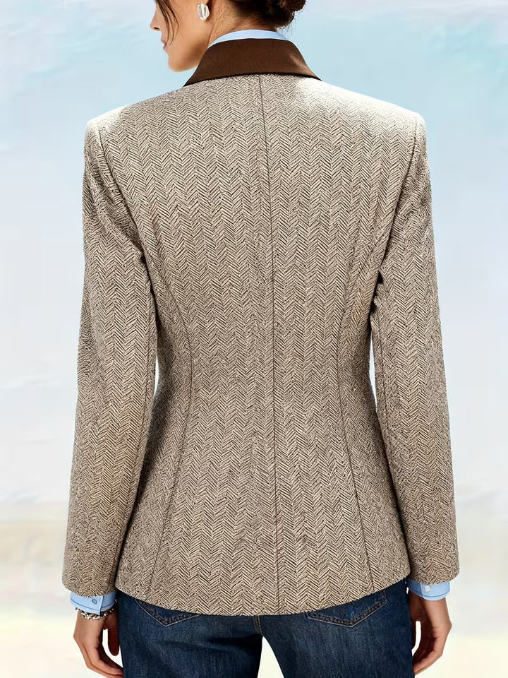 Yessica - Cappotto a Maniche Lunghe con Motivo a Righe