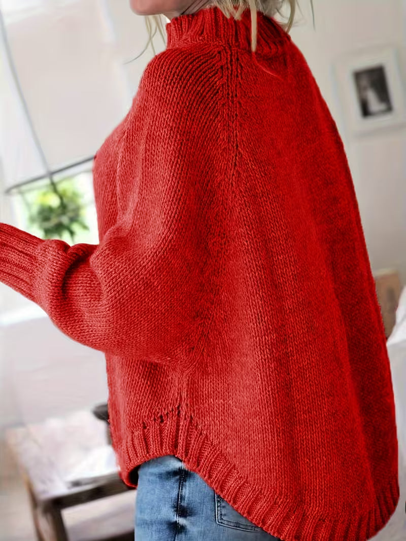 Edeltraut - Maglione a Collo Alto Con Maniche a Pipistrello