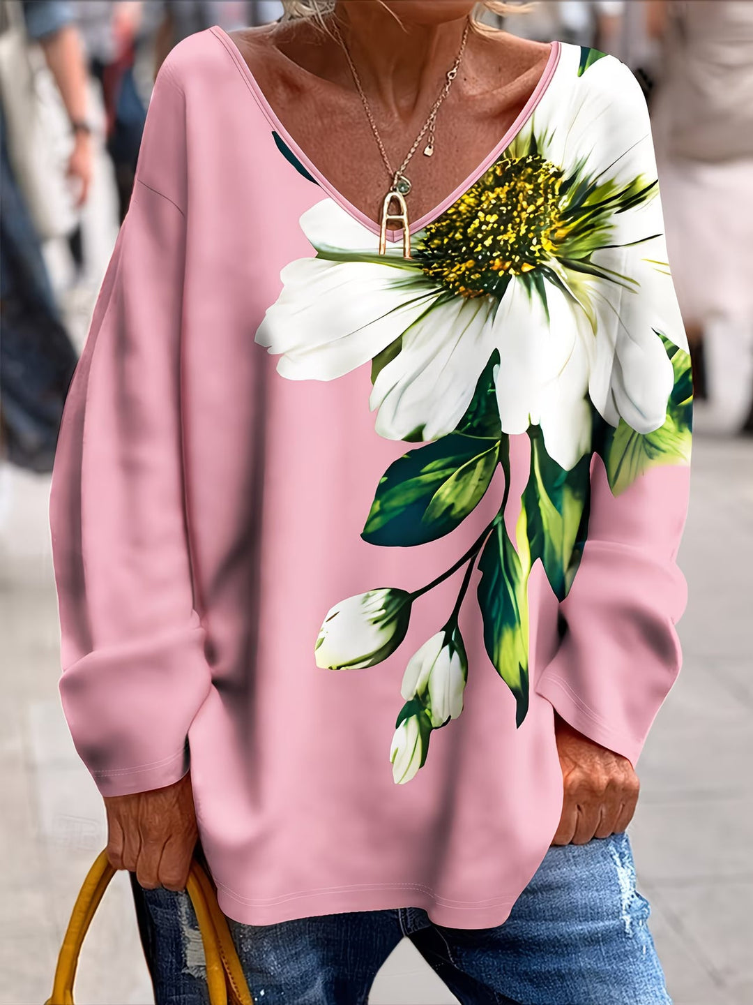 Daphna - Maglietta Oversize Con Stampa Floreale