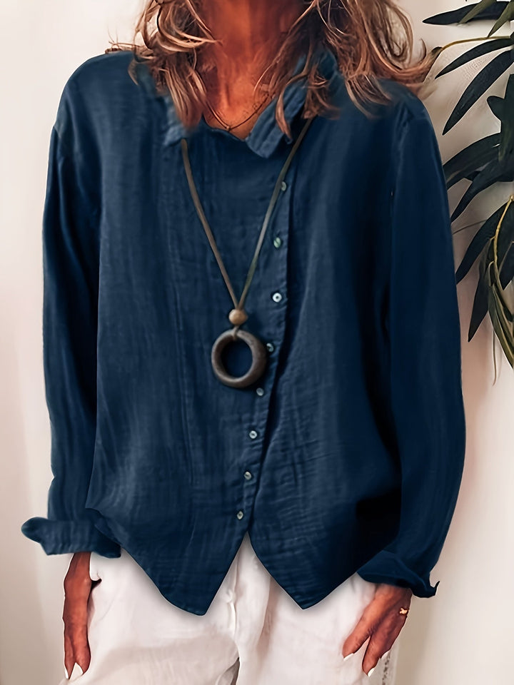Ristia - Camicetta Casual a Maniche Lunghe Con Bottoni