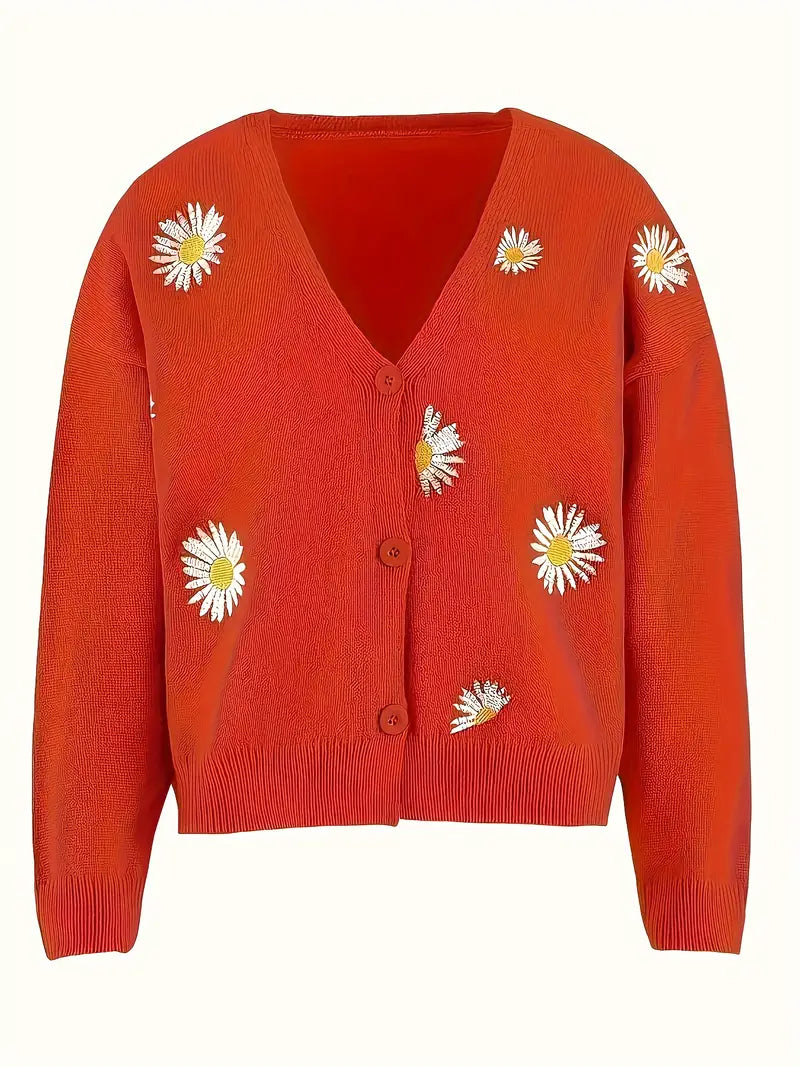 Korina - Elegante Cardigan a Maniche Lunghe Con Bottoni