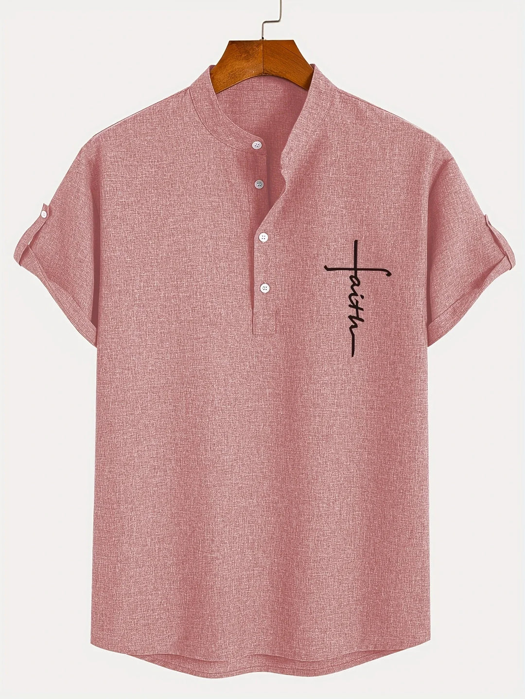 Elliott - Elegante Camicia a Maniche Corte Con Collo Alto