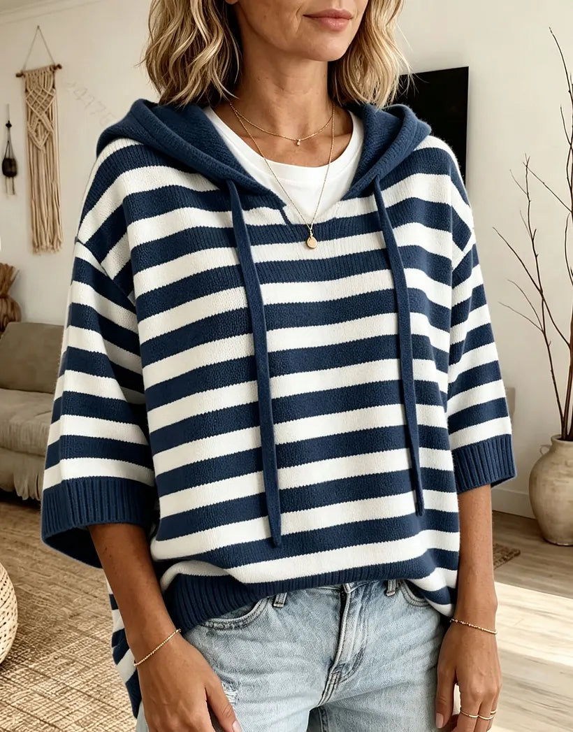 Kiera - Felpa Con Cappuccio Oversize a Righe