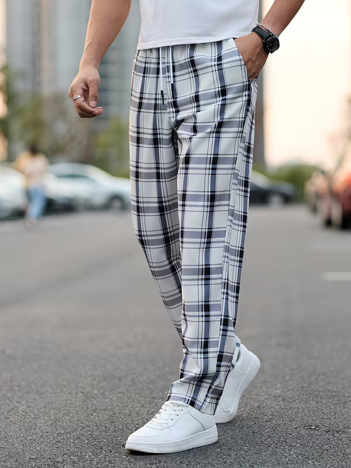 Idriz - Pantaloni a Quadri Con Elastico in Vita