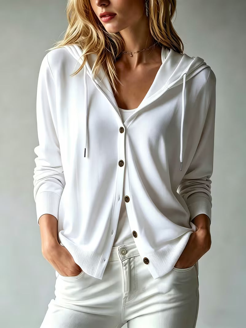 Avila - Cardigan con Cappuccio e Maniche Lunghe
