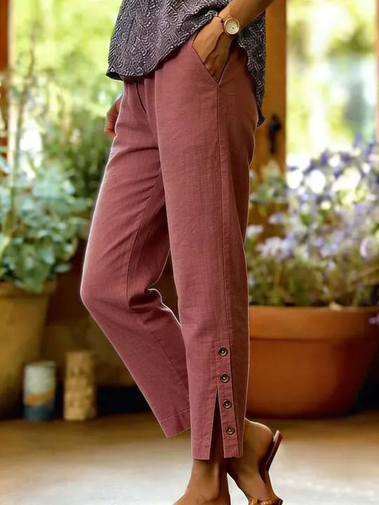Kileza - Pantaloni Casual Dalla Vestibilità Ampia Con Bottoni