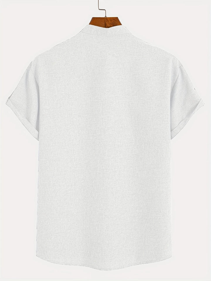 Elliott - Elegante Camicia a Maniche Corte Con Collo Alto