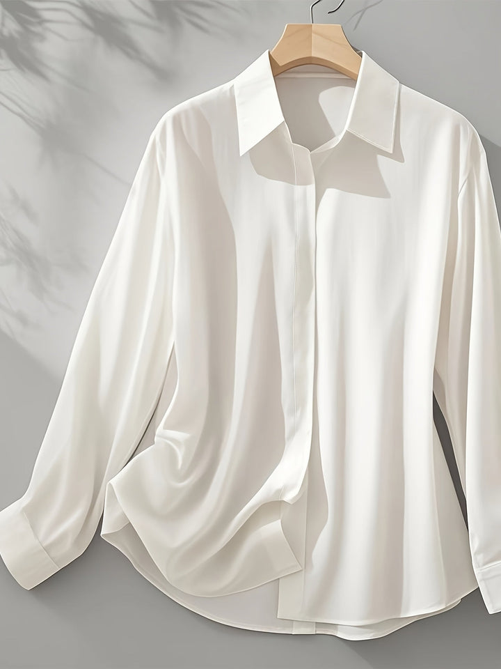 Elenochka - Elegante Camicia A Maniche Lunghe Bottoni