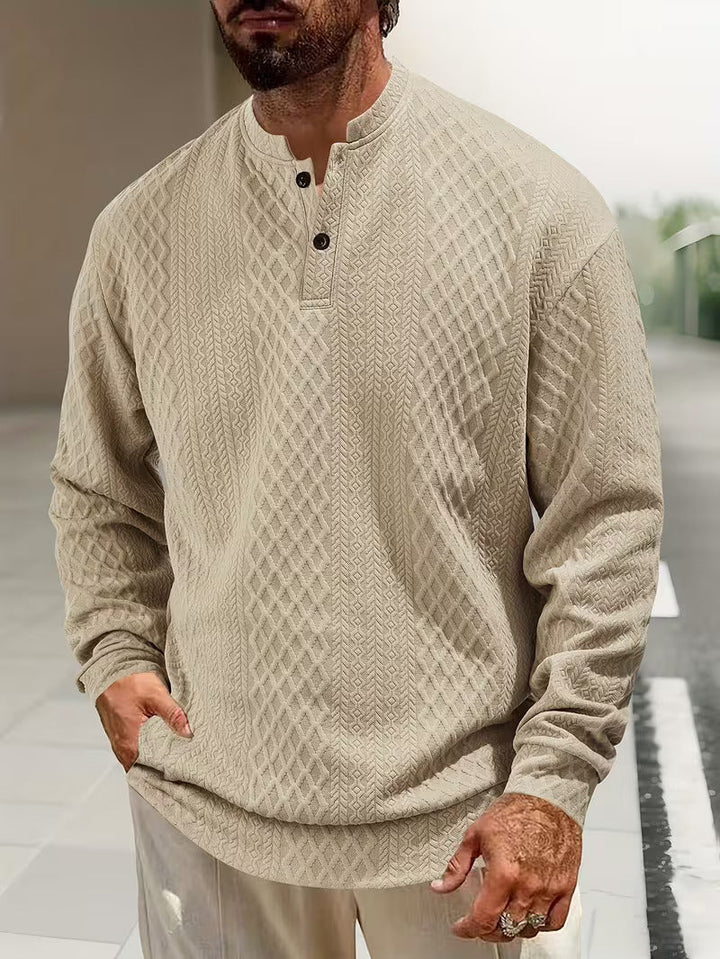 Mathew – Maglione Henley a Maniche Lunghe In Maglia Geometrica