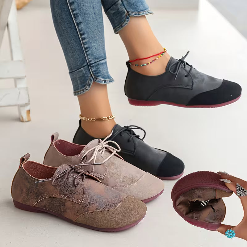 Zuniya - Scarpe Comode Con Zeppa Bassa e Allacciatura