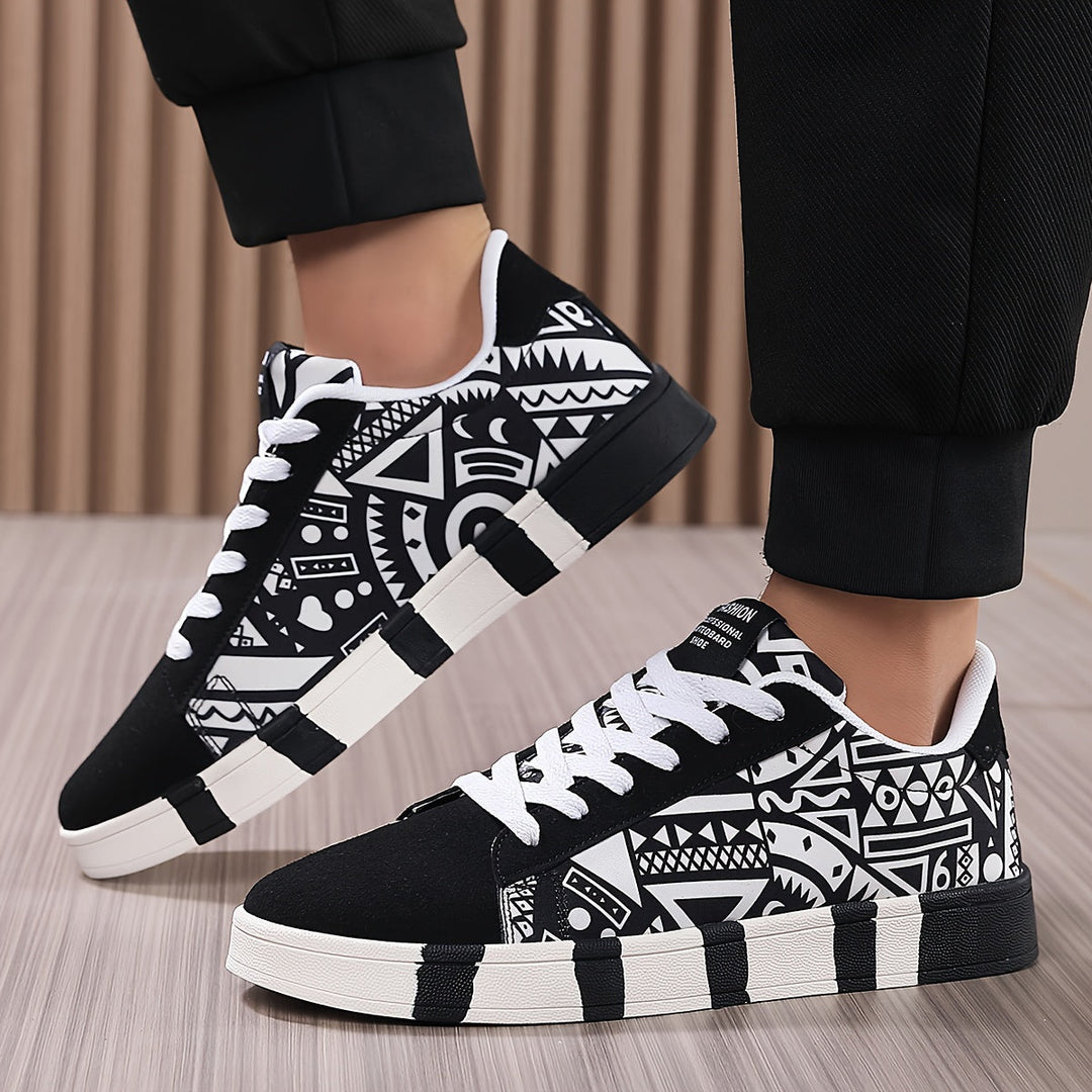 Nalson - Scarpa Da Ginnastica Stringate Con Stampa Geometrica