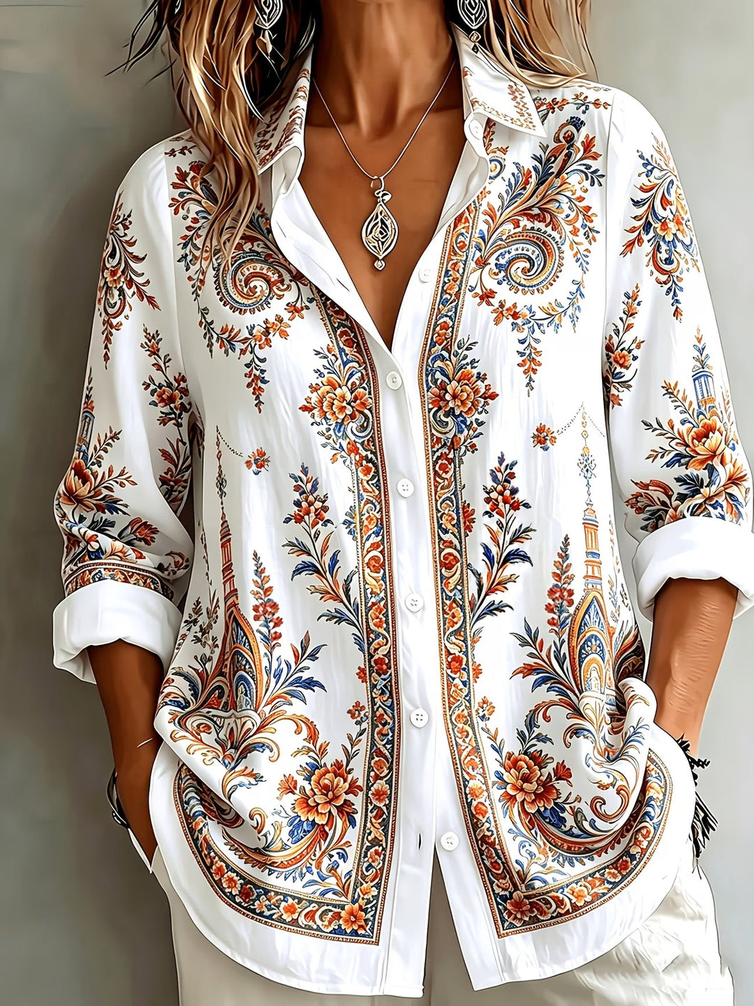 Aldana - Camicia a Maniche Lunghe Con Bottoni