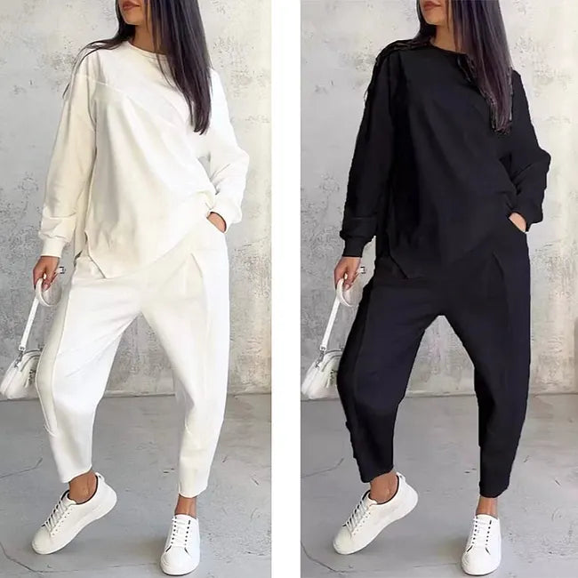 Tashia - Set Composto da Felpa Casual a Maniche Lunghe e Pantaloni da Jogging
