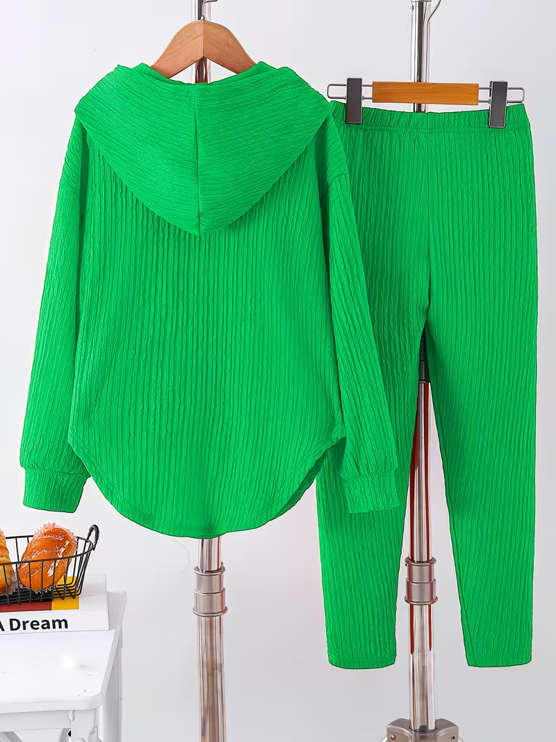 Berenika - Top Casuale Con Cappuccio e Leggings