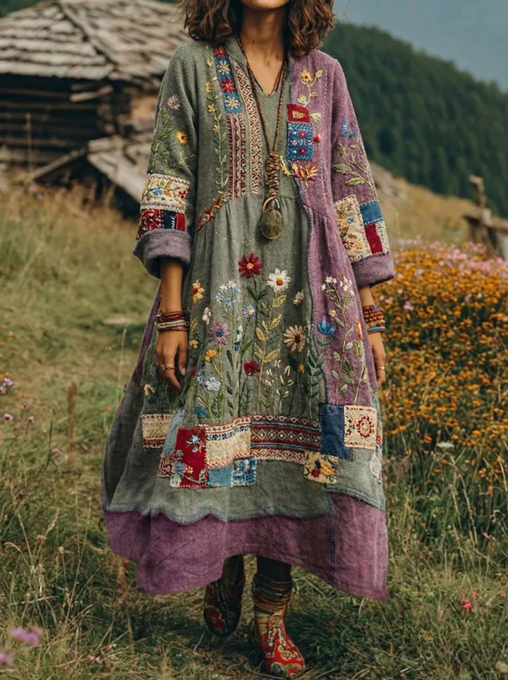 Eresha - Abito Casual a Maniche lunghe Con Stampa Floreale