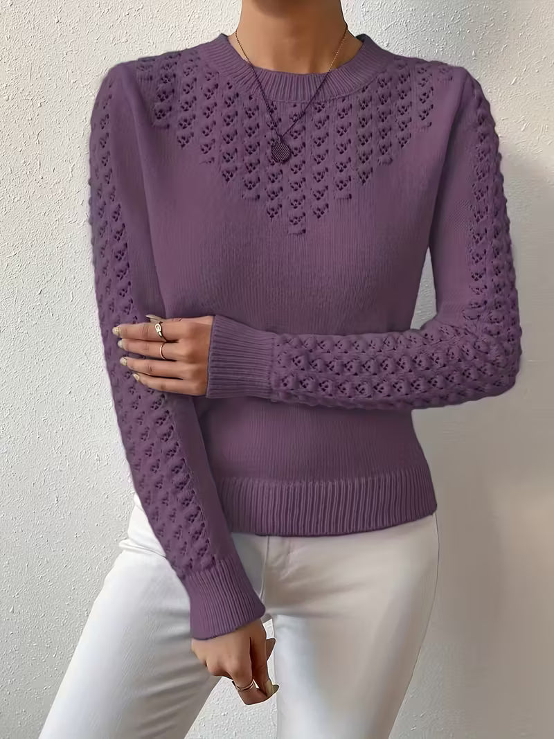 Shannen - Maglione Lavorato a Maglia a Maniche Lunghe