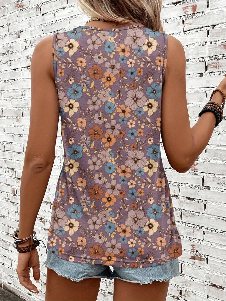 Lilou - Top Estivo Casual Con Stampa Floreale