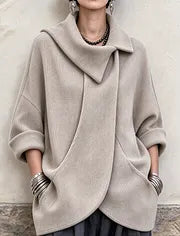Lenneke - Giacca Oversize Con Collo Asimmetrico e Tasche