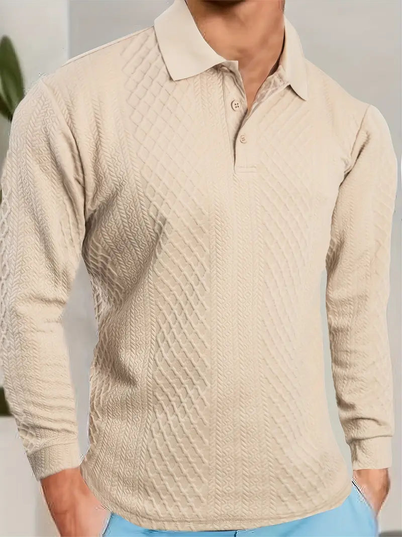Benoit - Lior T-Camicia Testurizzata Con Colletto Jacquard