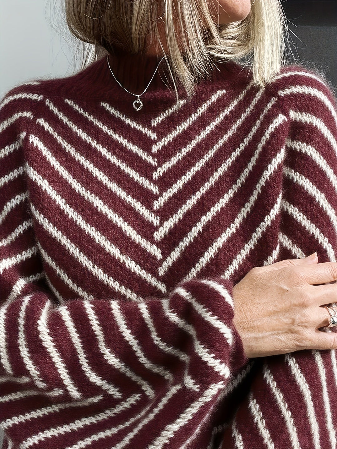 Klarysa - Maglione Casual a Maniche Lunghe Lavorato a Maglia