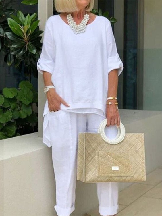 Danni - Completo Casual A 2 Pezzi Con Collo Rotondo
