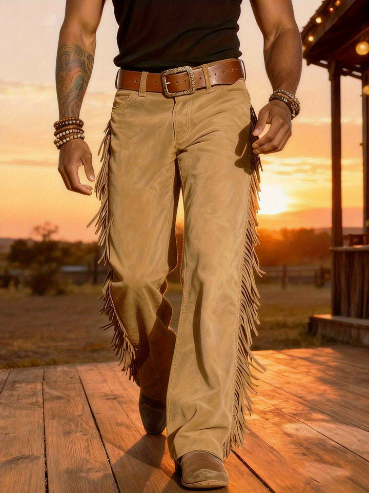 Altan - Pantaloni Casual Retrò Western Con Frange