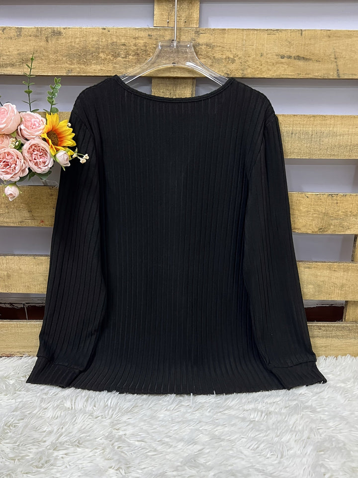 Keeler - Maglia Henley a Maniche Lunghe Con Bottoni E Lavorazione a Costine