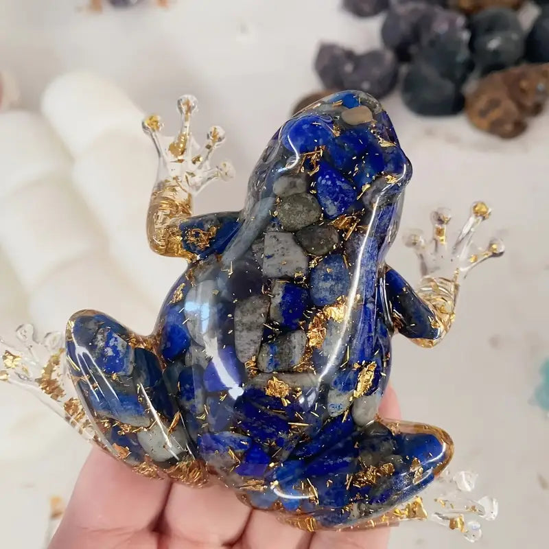 Frostone - Scultura di Rana in Cristallo Per Decorazione Domestica