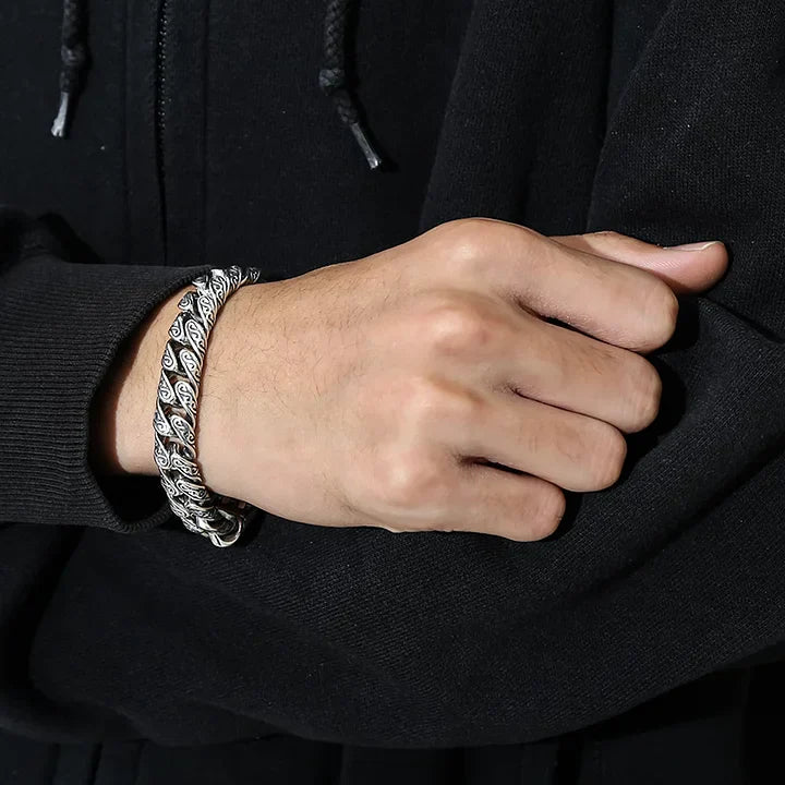 MotifLuxe - Bracciale in Argento con Chiusura Arabescata