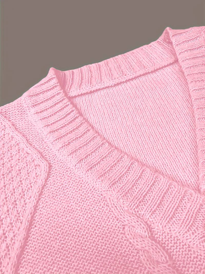 Tzvia - Maglione Casual Con Scollo a V Lavorato a Maglia
