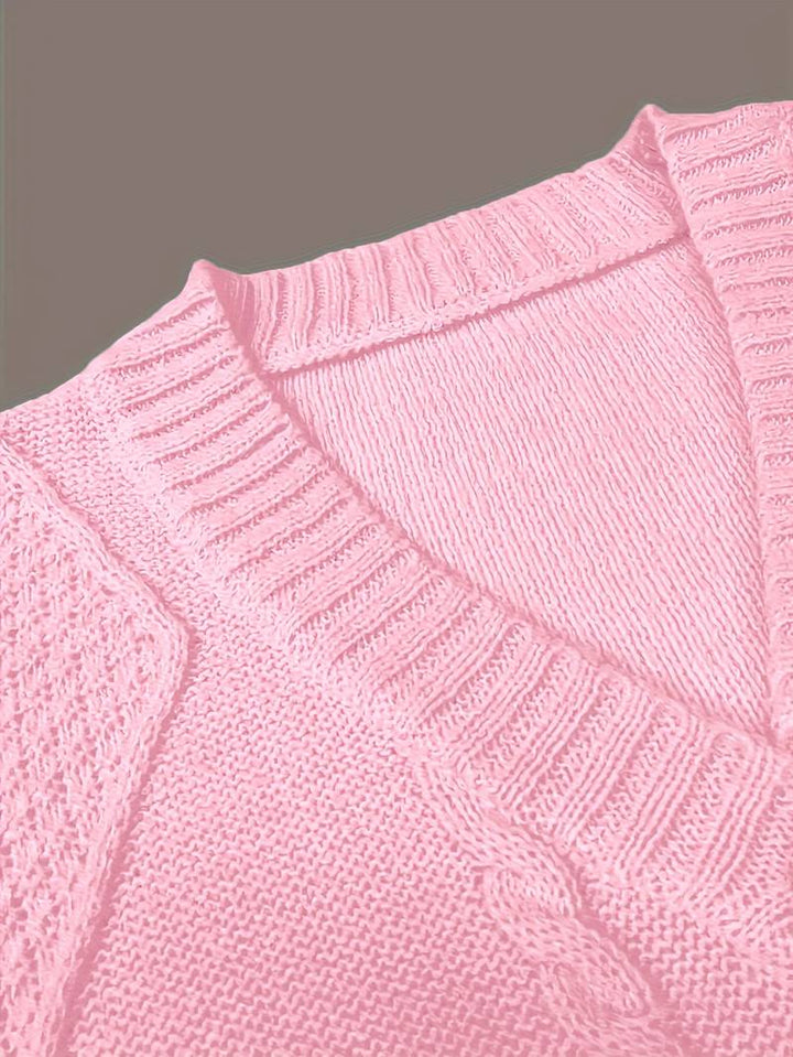 Tzvia - Maglione Casual Con Scollo a V Lavorato a Maglia