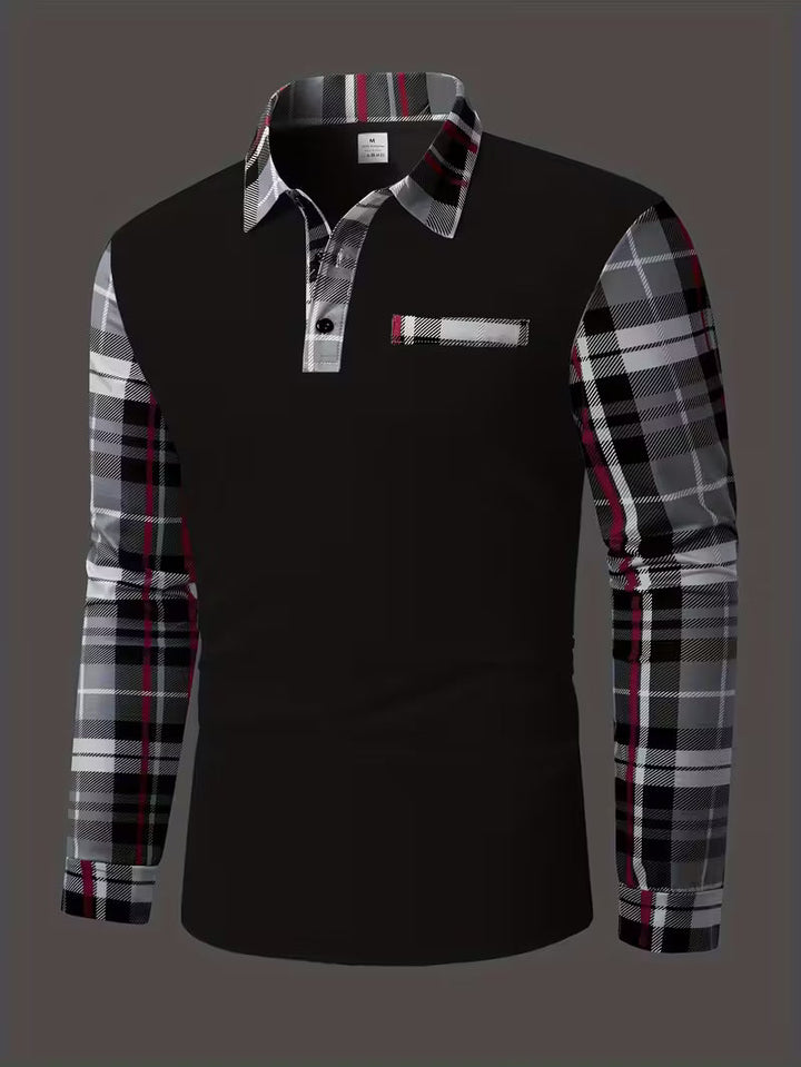 Yiannis - Camicia a Maniche Lunghe con Toppa sul Petto