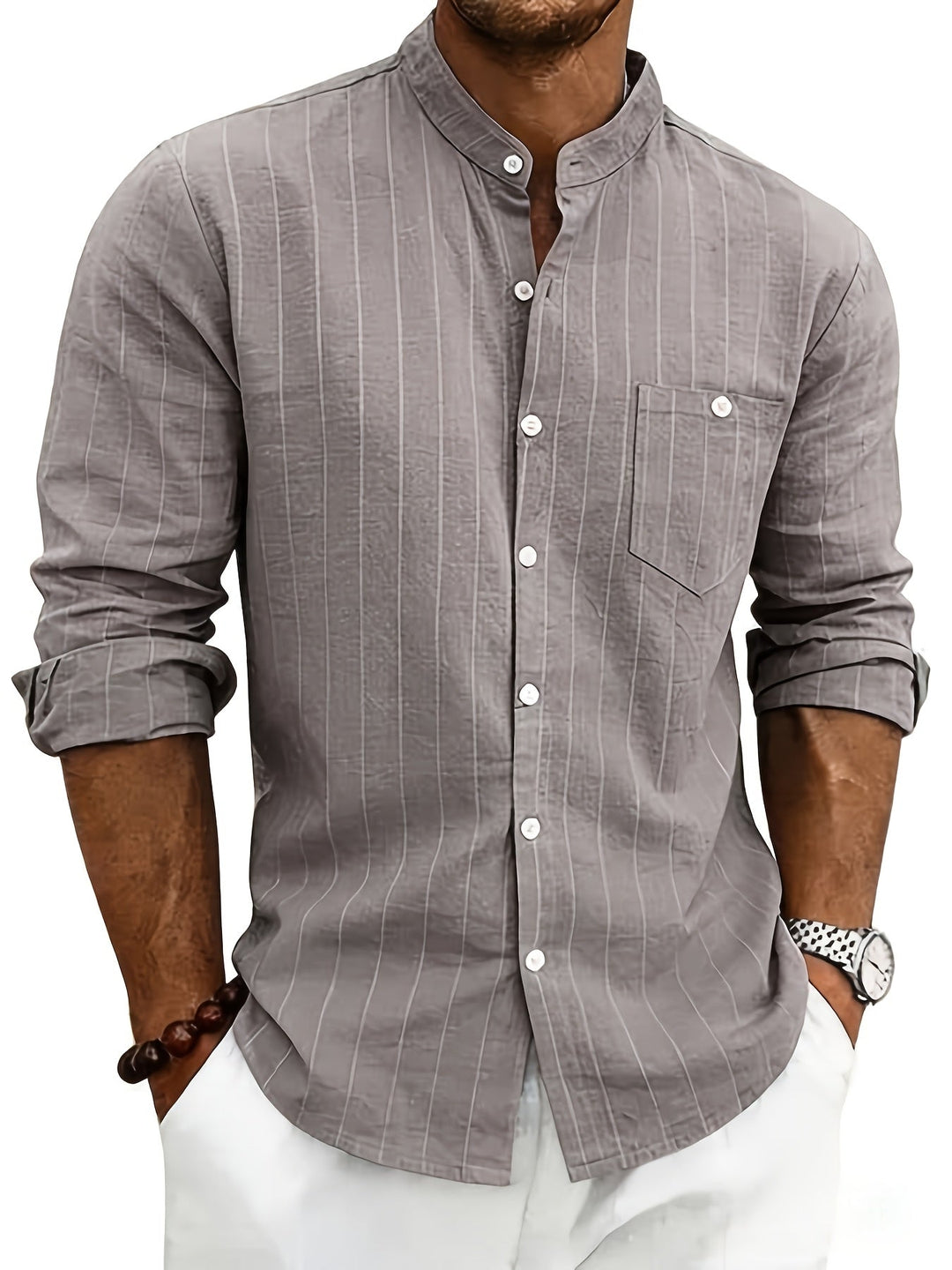 Leslie - Camicia Raffinata In Lino a Righe