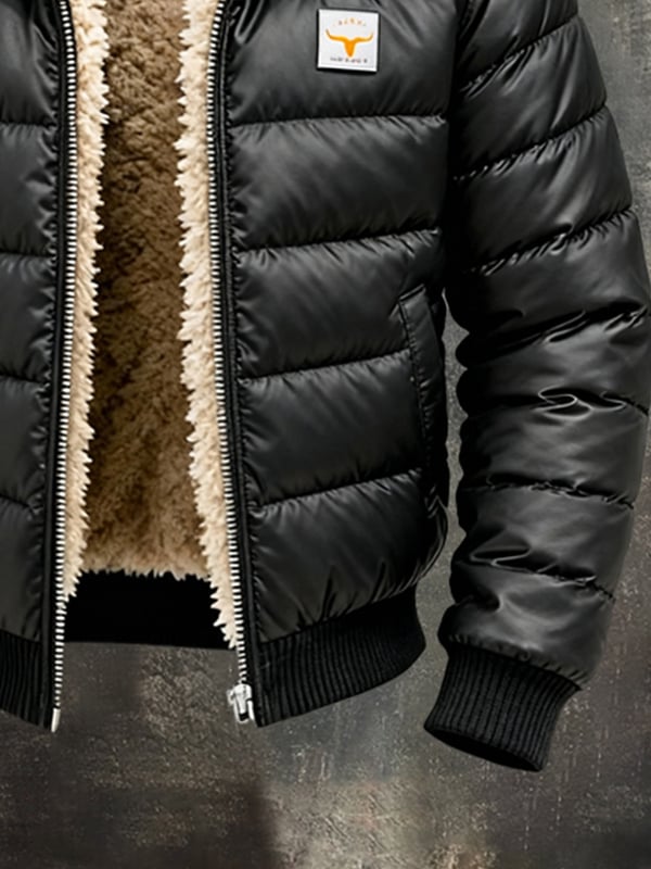 Youssouf - Giacca Outdoor In Pelle Vintage Con Cuciture