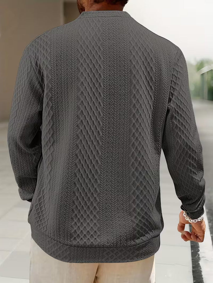 Mathew – Maglione Henley a Maniche Lunghe In Maglia Geometrica