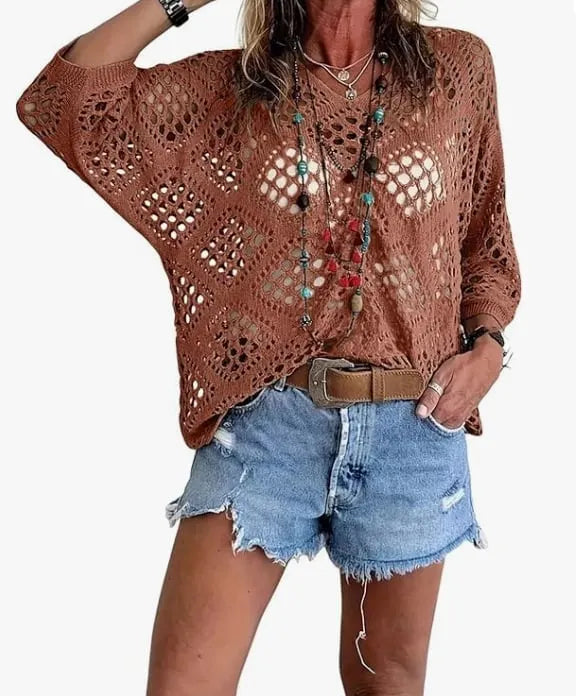 Raissa - Top a Maglia Con Scollo a V
