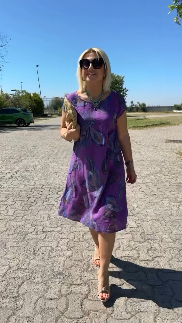 Hazal - Elegante Abito in Cotone Con Stampa