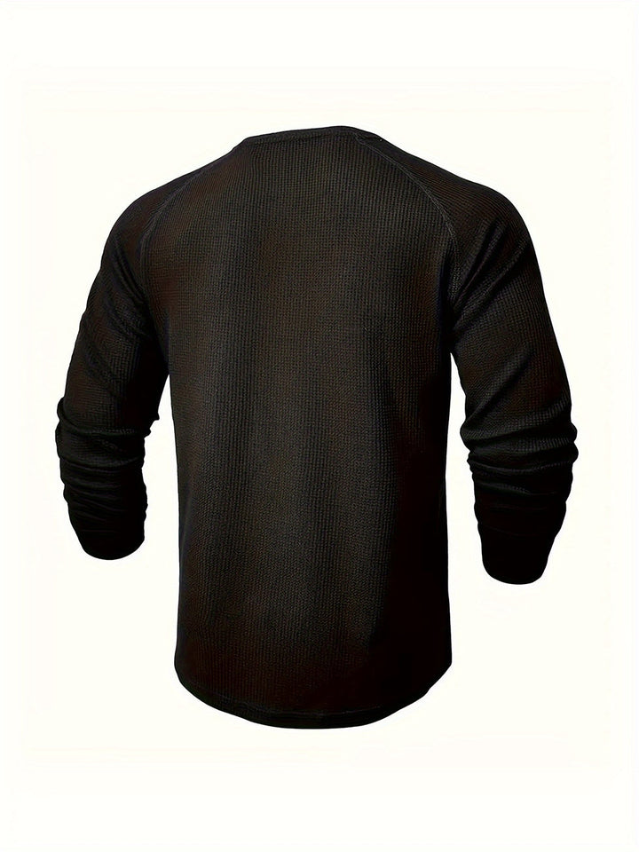 Jarik - Maglietta Henley a Maniche Lunghe Con Trama in Rilievo