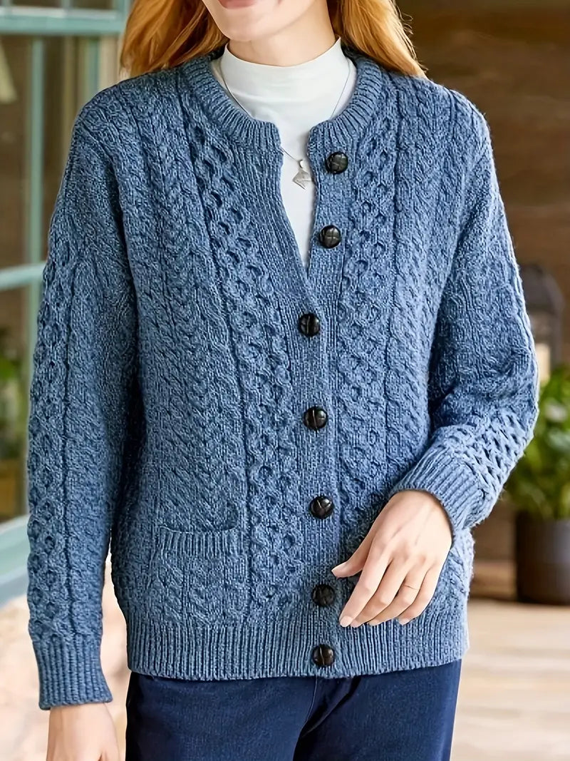 Audree - Cardigan Con Bottoni Lavorato A Maglia Intrecciata