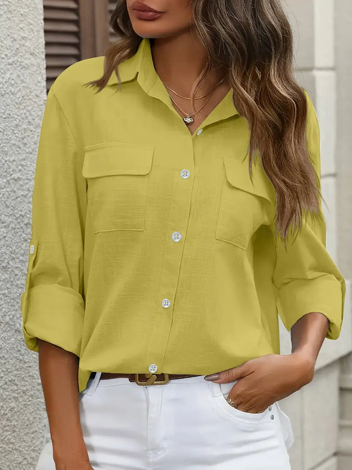 Athena - Camicia In Cotone Con Tasche Frontali