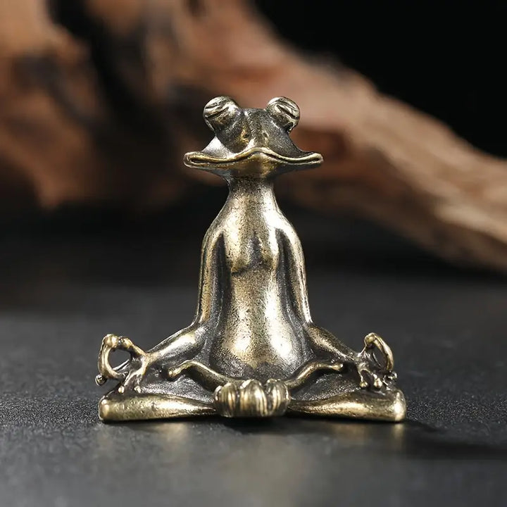 Meditoad - Elegante Portaincenso a Forma Di Rana In Metallo