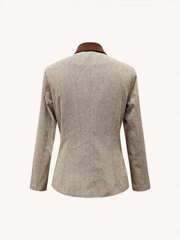 Yessica - Cappotto a Maniche Lunghe con Motivo a Righe