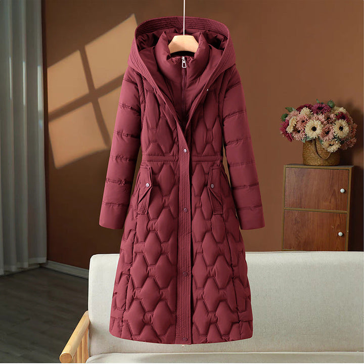 Branimira - Cappotto Lungo In Piuma Con Cappuccio